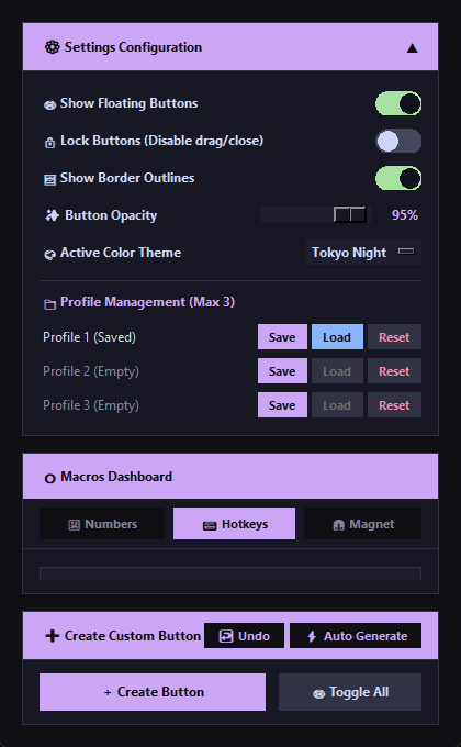 Control Panel Settings